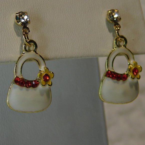 Purse Earrings Gold Tone - Picture 5 of 10